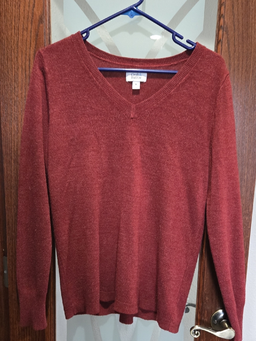croft & barrow Women's V-Neck Sweater - Rust